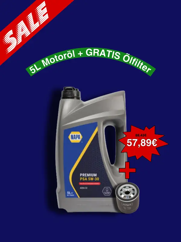 NAPA - 5W30 - N110005 - Qualität Motoröl 5L & 1X Ölfilter Gratis