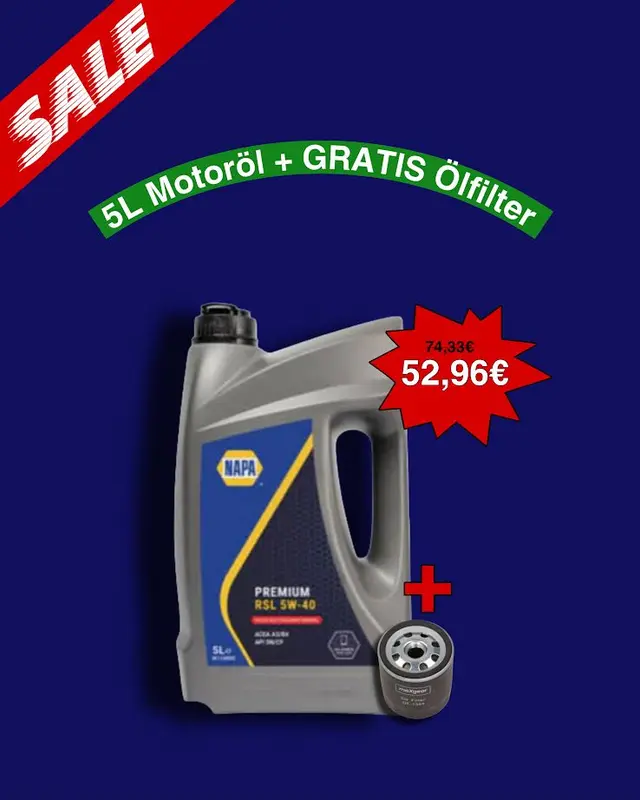 NAPA - 5W40 - N116005 - Qualität Motoröl 5L & 1X Ölfilter Gratis